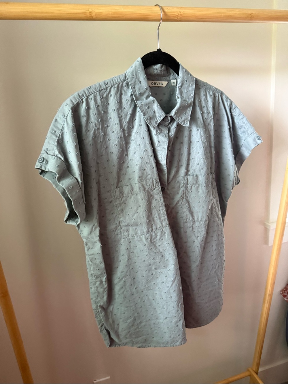 Orvis Dusty Blue Eyelet Button-Down Shirt